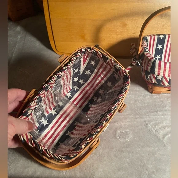Longaberger 2 Red, White, and Blue Baskets
